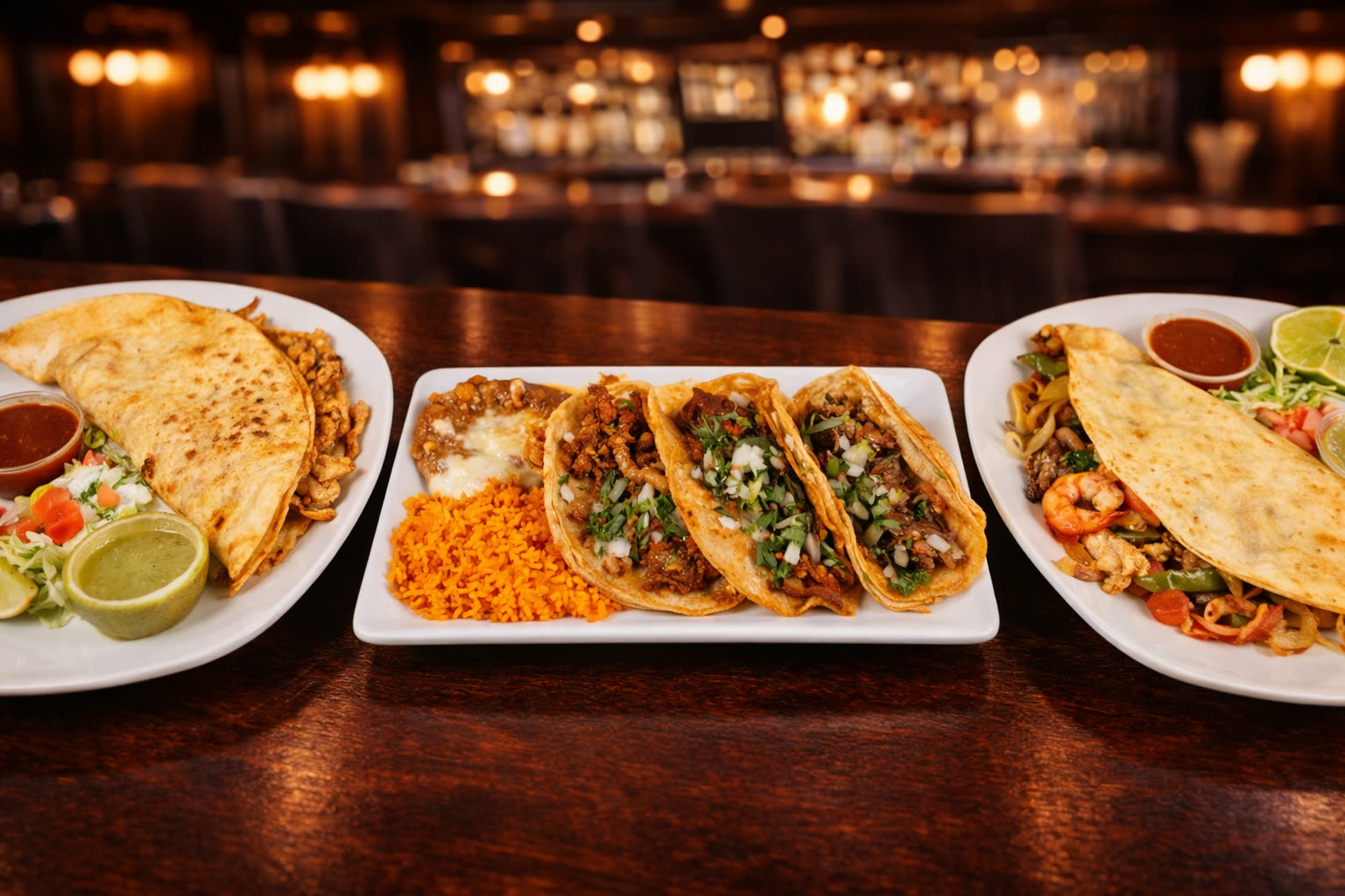 Interior and featured dishes at La Cocina Mexican Restaurant in Franklin, Indiana